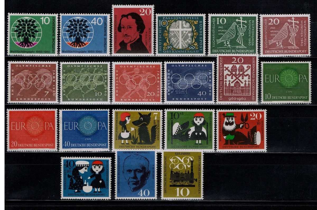 Bund Jahrgang 1960 postfrisch MNH ** kompett MiNr. 326   345