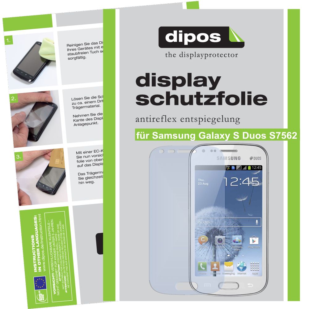 2x Samsung Galaxy S Duos S7562 Schutzfolie matt Displayschutz Folie