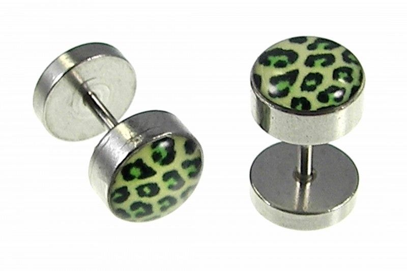 mm Ohrstecker Fake Plug Zebra Leopard Leo Fakeplugs Tunnel o