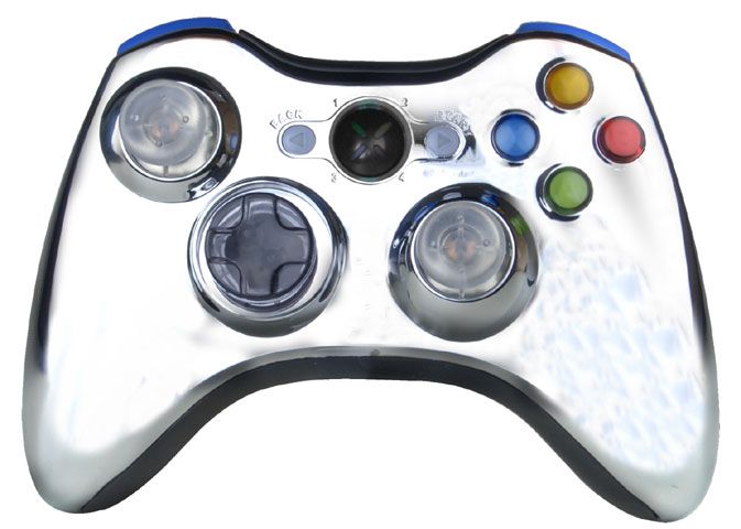 GEHÄUSE HÜLLE FÜR XBOX 360 WIRELESS CONTROLLER CHROME BLAU