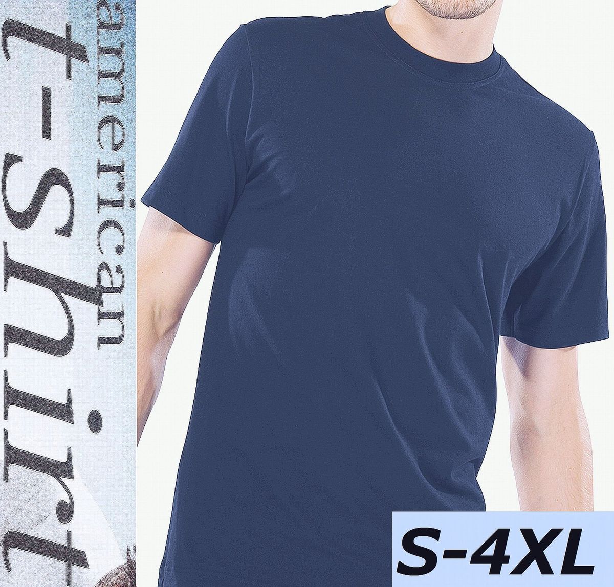 AMERICAN T SHIRT blau Rundhals Gr.4 5 6 7 8 9 10 (S 4XL