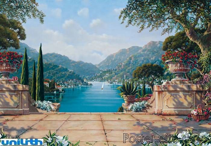 FOTOTAPETE Varenna Villa 368x254 cm Südländisches Flair