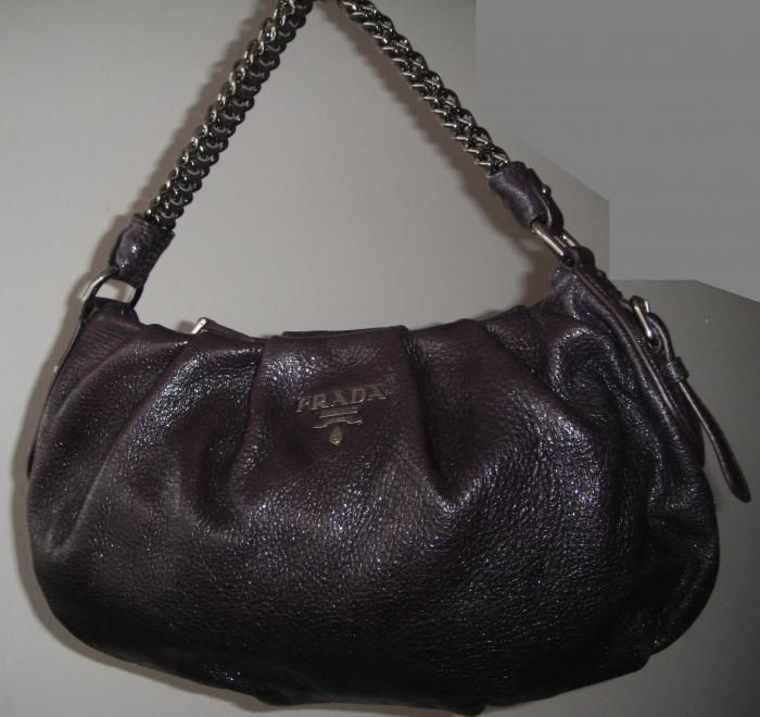 PRADA Damen Handtasche inkl. Staubbeutel Neu Luxus Lila Metallic