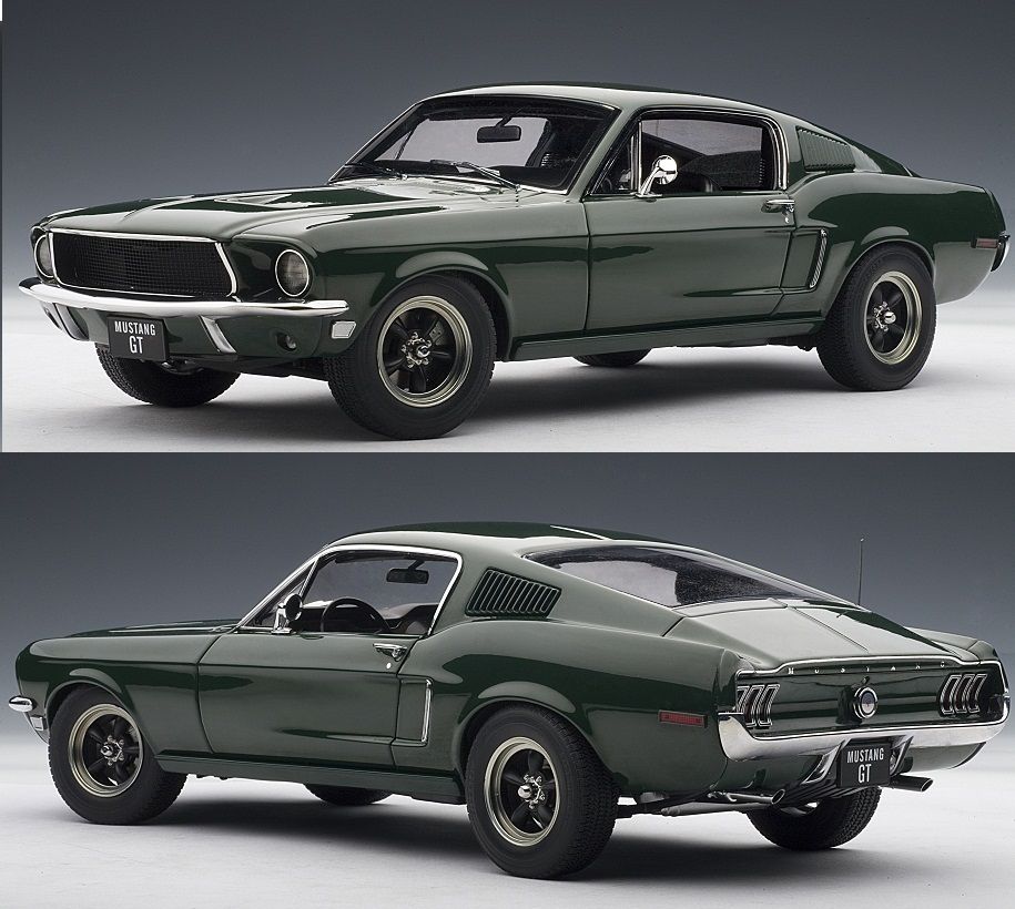  72812 1 18 SCALE 1968 FORD MUSTANG GT 390 GREEN DIECAST MODEL CAR