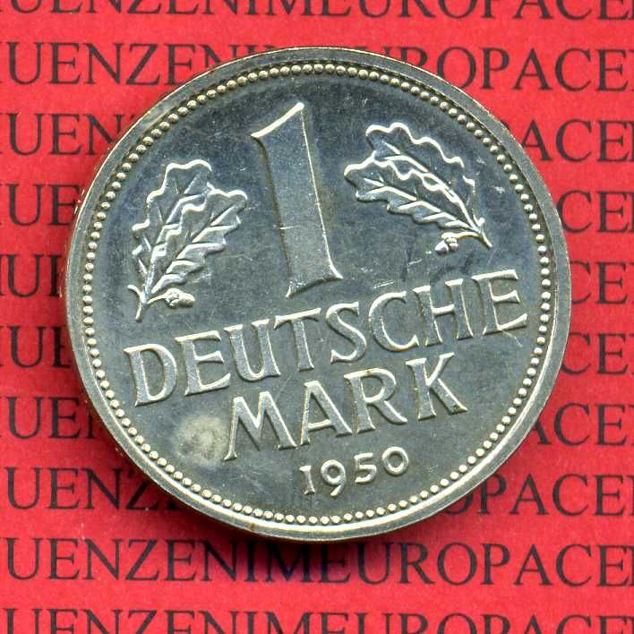 Münze Coin 1 DM 1950 J Jäger 385 Polierte Platte