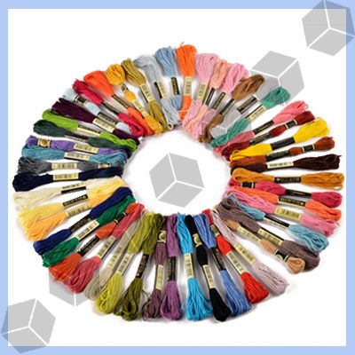 50 Docken Sticktwist Stickgarn 8m 6 fädig Multicolor farblich bunt