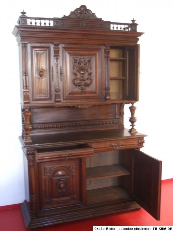 Buffetschrank Schrank Buffet französisch Nußbaum ~ 1890 Antik