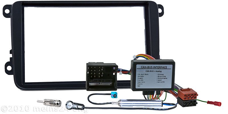 Einbauset (Doppel ISO Radioblende + CAN Bus Interface + Fakra Phantom