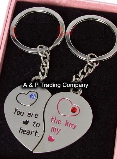 SW443 I Love You Lovely Heart Wedding Couple Key Chain