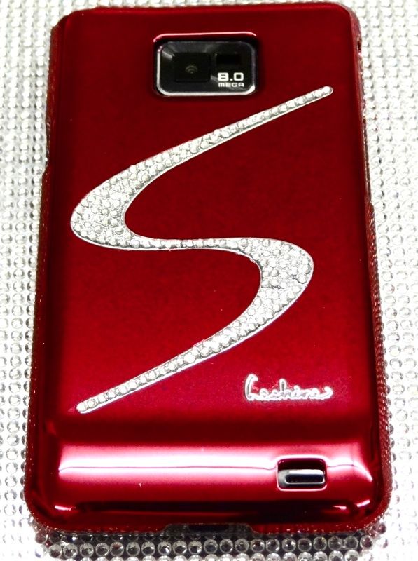 SAMSUNG GALAXY S2 i9100 rot STRASS BLING spiegel chrom Cover hard Case