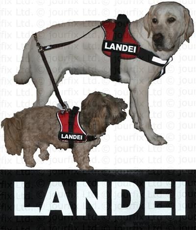 LANDEI 1x Logo klein weiß für Julius K9® Hundegeschirr Geschirr