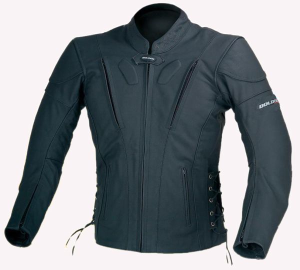 Motorrad Lederjacke Leder Jacke Geschnürt Schwarz XXL