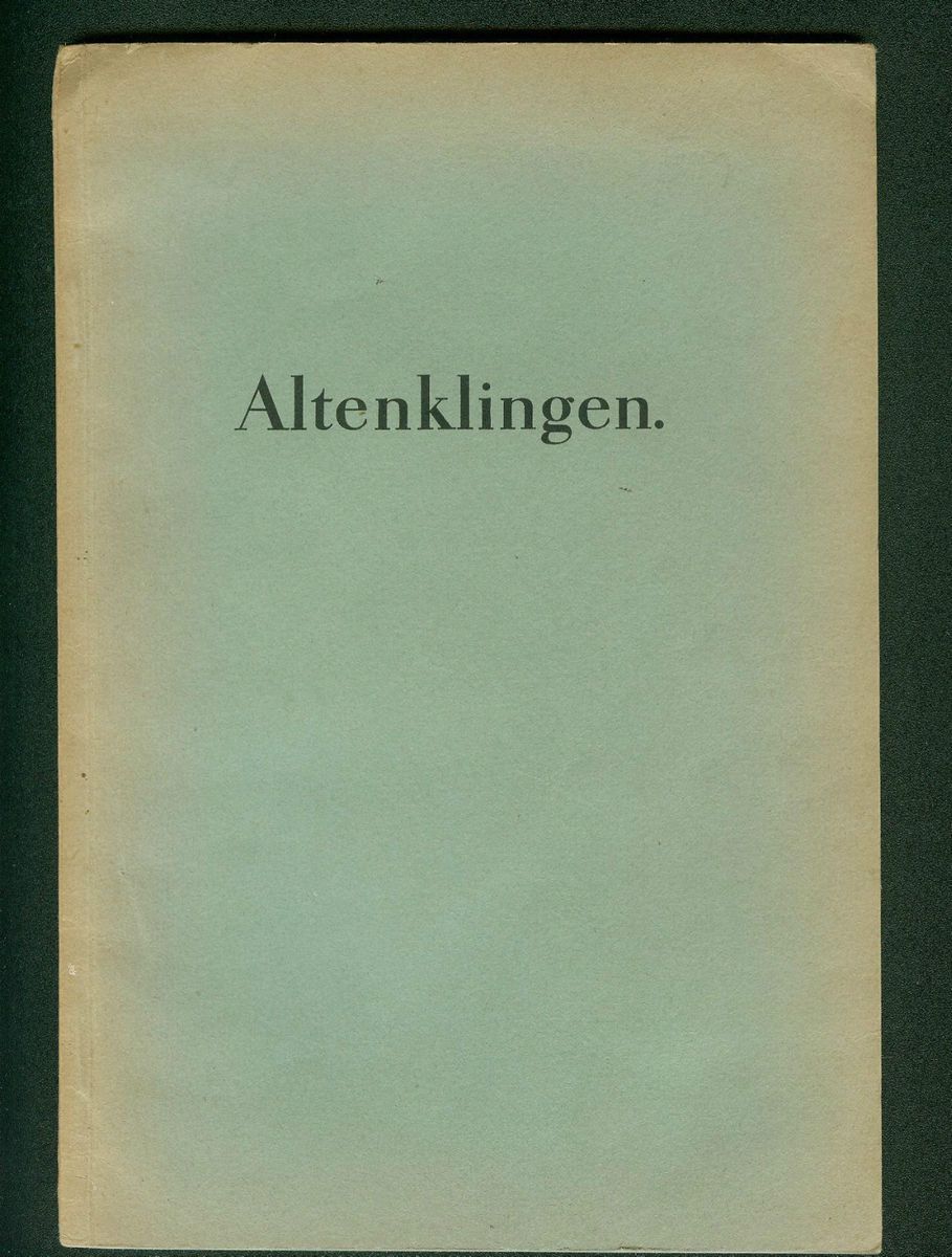 Altenklingen Zollikofersches Familien Fideikommiß 1925 Thurgau Burg