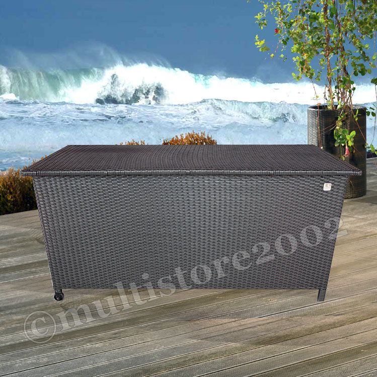 AUFLAGENBOX KISSENBOX POLYRATTAN GARTENBOX GARTENTRUHE RATTANBOX