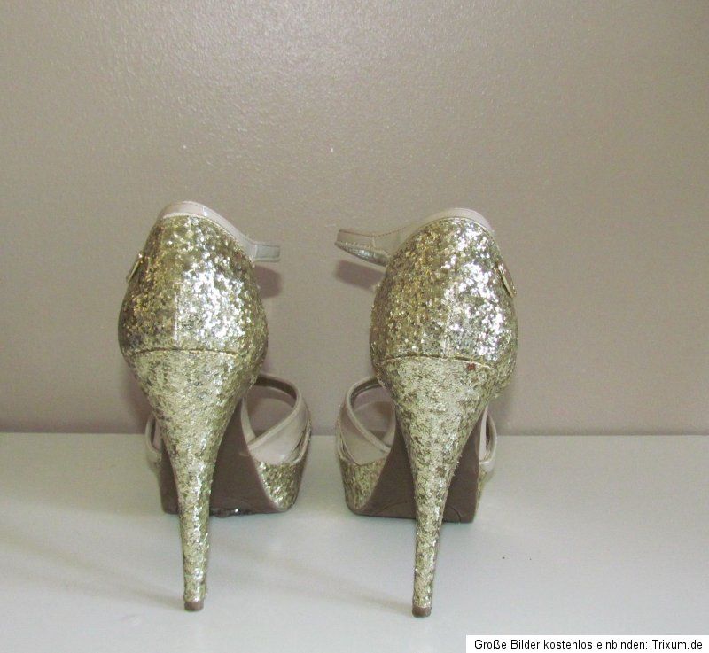 GUESS ÜBERRAGEND HEIßE HIGH HEELS GOLD GR.9 (40)