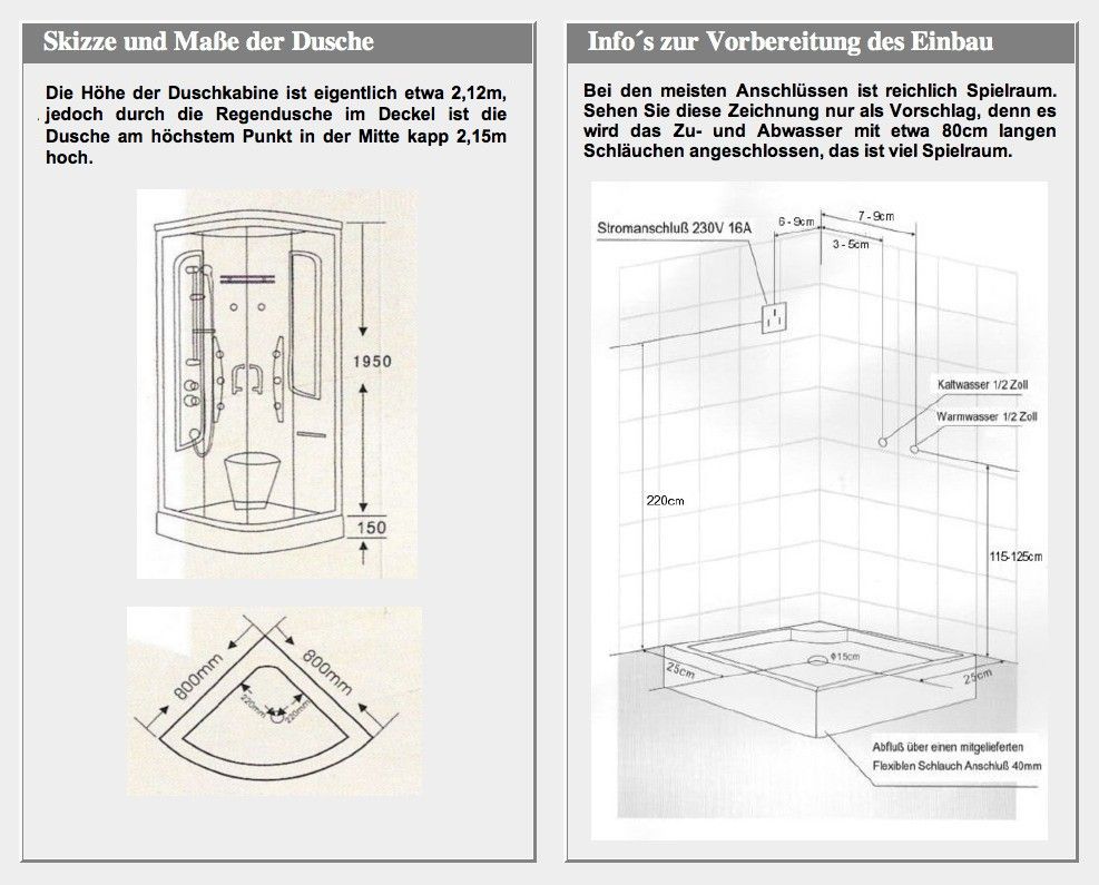 AcquaVapore DTP08A WS Duschkabine Duschtempel Fertigdusche Dusche