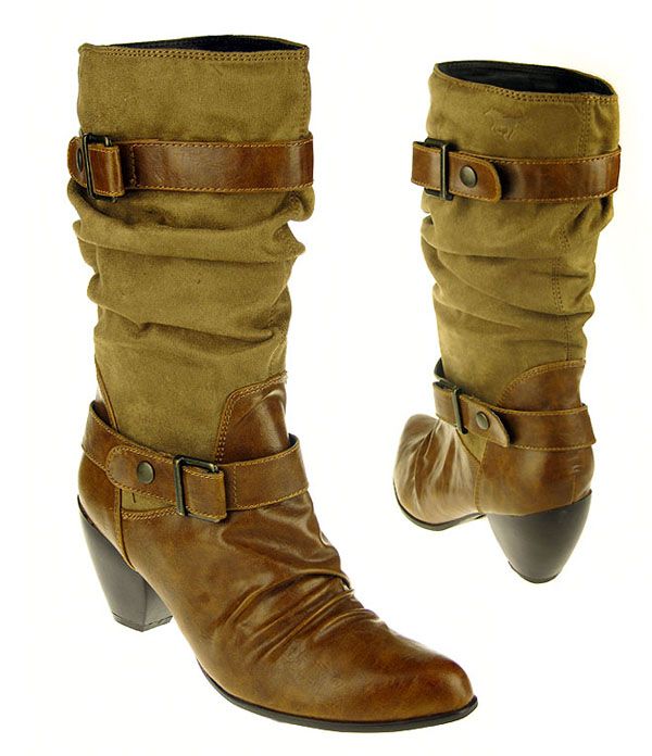 MUSTANG Damen Stiefel Schlupfstiefel Gr.40 kastanie NEU