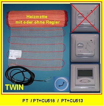 24m² Fußbodenheizung TWIN PT, Bad Wohnen Sauna Fliese