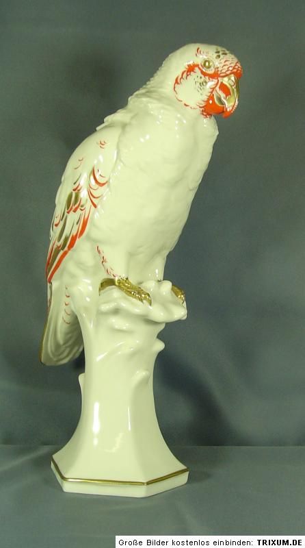 Ens Karl Porzellanfigur Kakadu Vogel Papagei 37 cm porcelain figurine