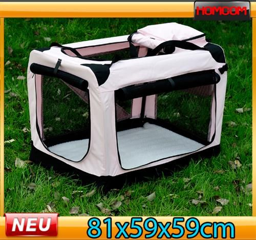 Faltbare Transportbox für Tiere Hundebox Hundetransportbox 81x59x59