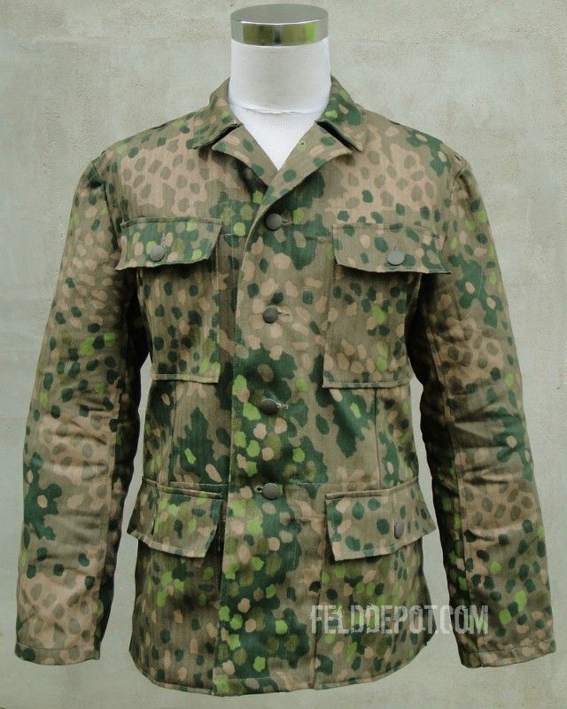 WK2 Feldjacke M44 Erbsentarn Elite Pea Dot 44 Camo WW2 Gr.S