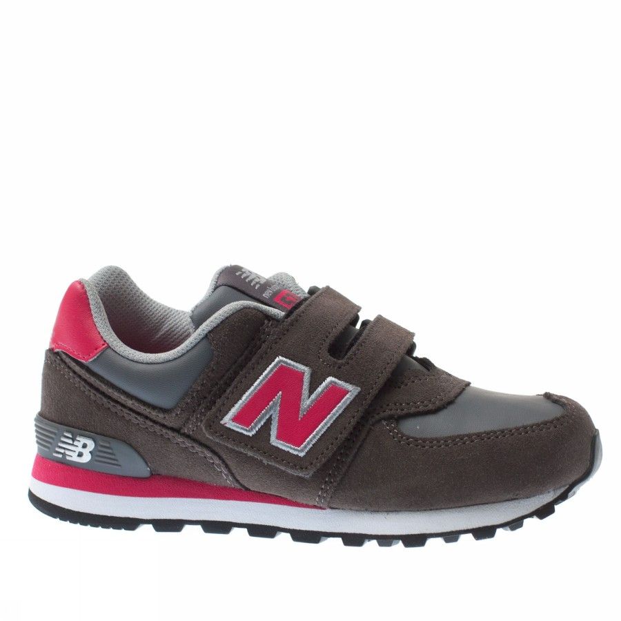 New Balance 574 Kids [28  us 10,5 C] Dunkelgrau Rose Schuhe Jungen Neu