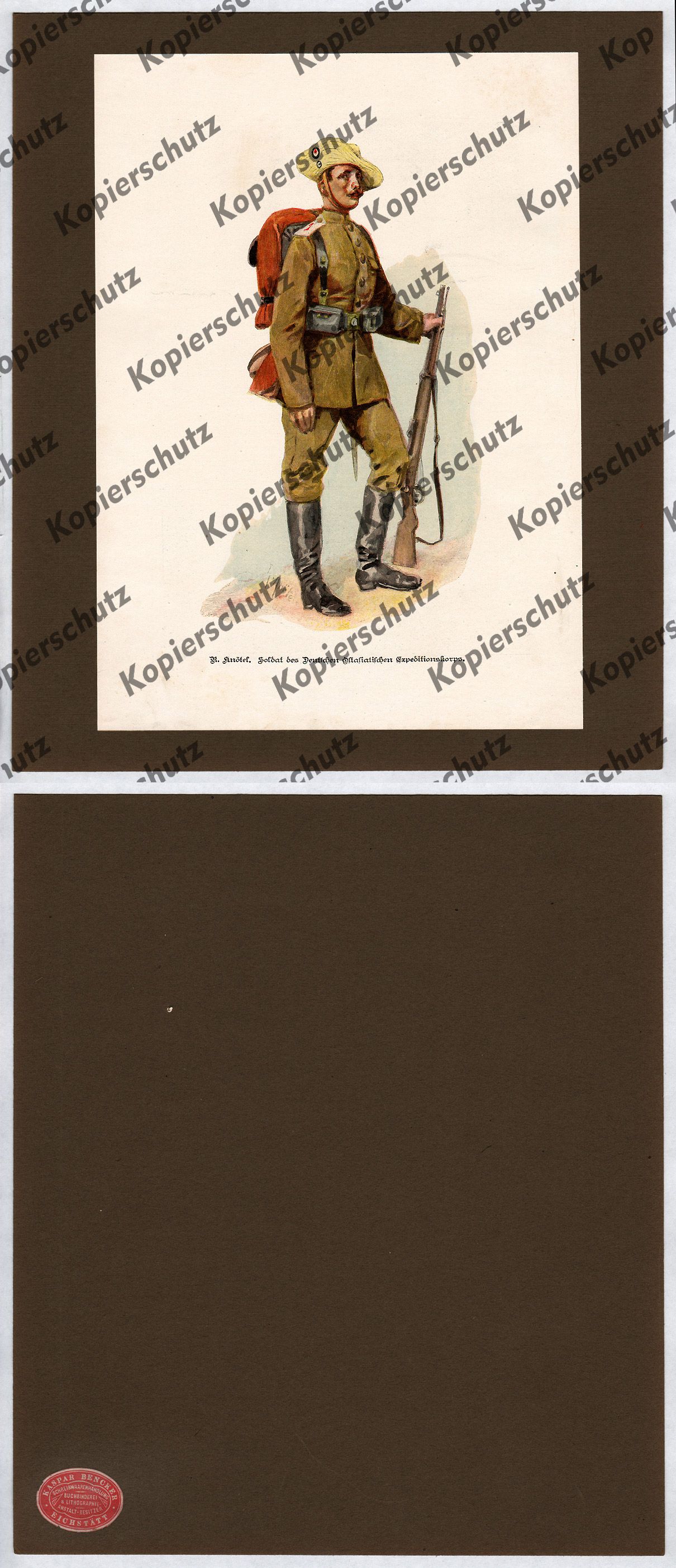 orig. Farblitho Knötel Schutztruppe Expeditionskorps China Ostasien