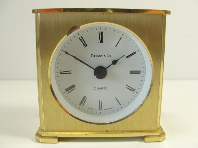 TIFFANY & CO TISCHUHR KAMINUHR UHR MESSING VINTAGE 1920 1950 TABLE