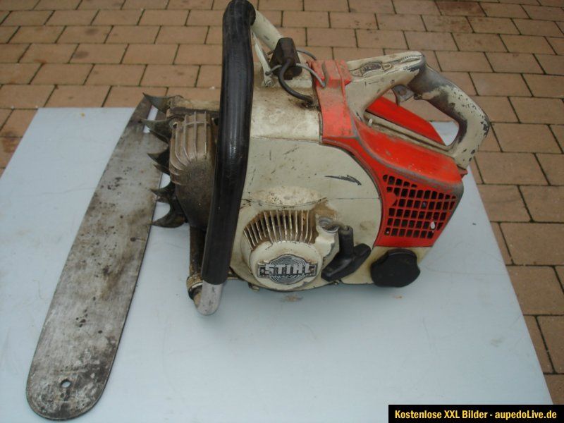 Oldtimer Stihl   07 S Motorsäge, Kettensäge, Scheunenfund, Holz