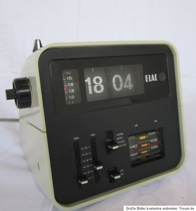 ELAC RD 100 Radio Klappzahlen Uhr Flip Clock Radio Space Age Panton