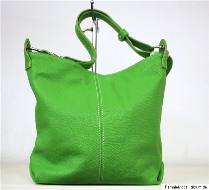 ital. Nappa Leder Tasche Schultertasche Handtasche Causal Shopper