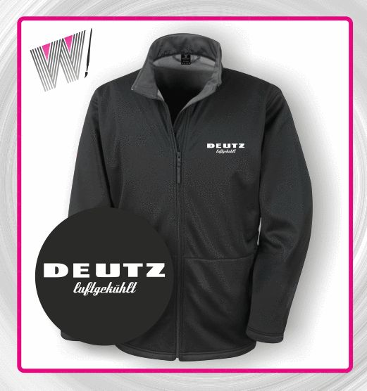 DEUTZ luftgekühlt Softshelljacke Jacke Druck Textildruck Oldtimer