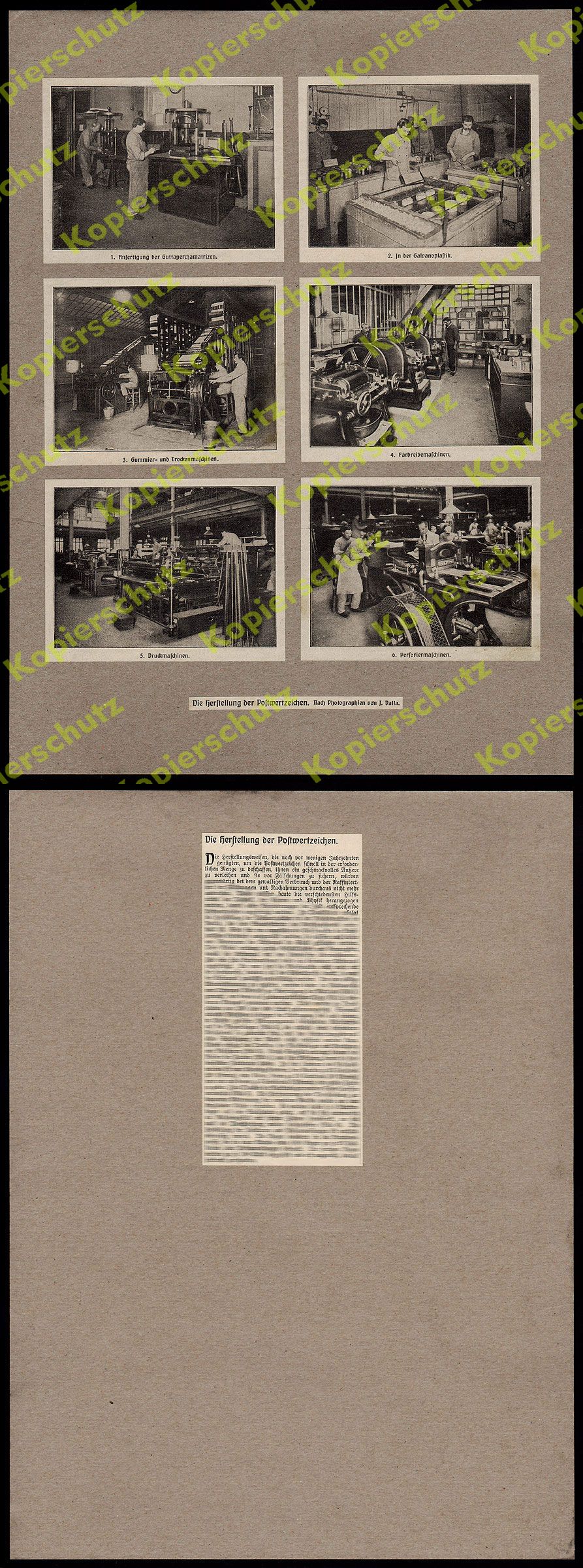 orig. Foto Tafel Reichspost Reichsdruckerei Berlin Briefmarken