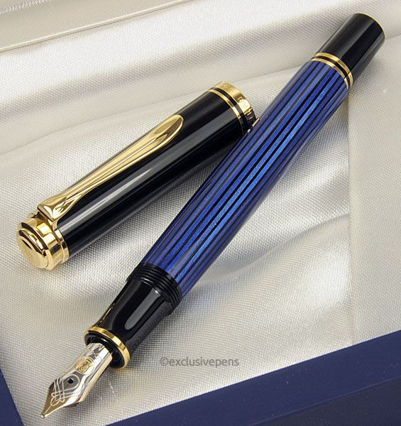 Pelikan M 600 M600 Souverän Füller schwarz blau NEU