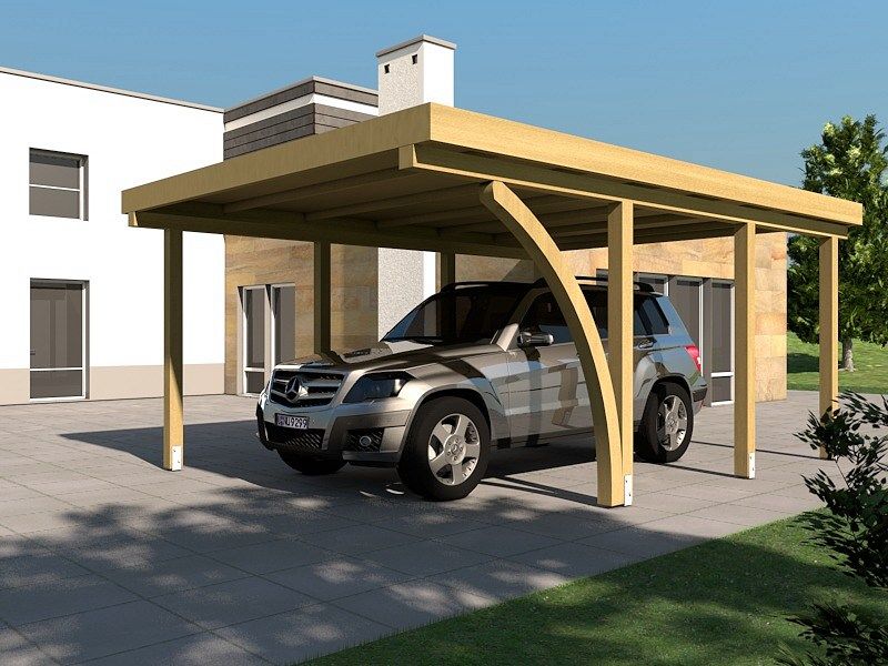 Carport Flachdach DAYTONA 400 x 600 cm Leimholzbogen