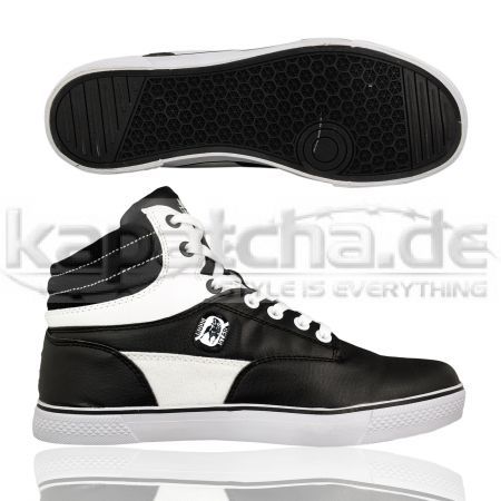 Hood Star Shoe Schuhe Hot Dog High Sneaker Schwarz Weiß Kapatcha in