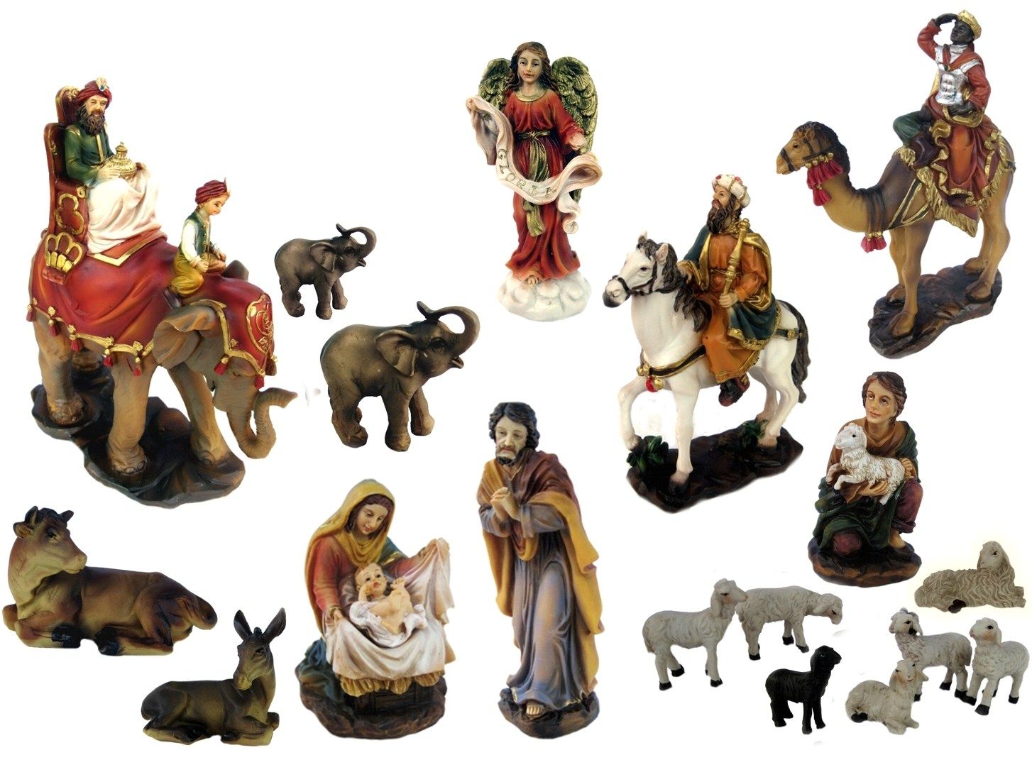 KRIPPENFIGUREN WEIHNACHTEN 18 TEILE ORIENTALISCHE FIGUREN 10 cm   20