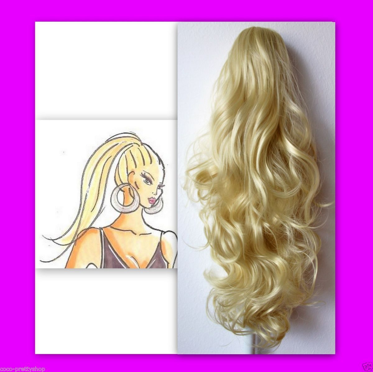 Haarteil hairpiece Zopf ca.50cm platinblond H35   #613