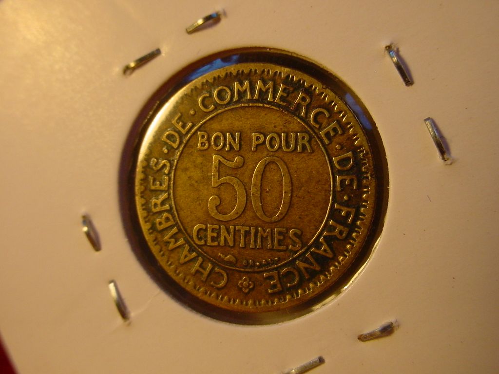 DE COMMERCE DE FRANCE COMMERCE INDUSTRIE 50 CENTIMES BON POUR 1923 621