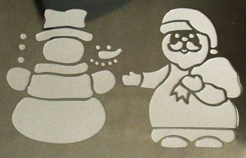 Embossing   Schablone Schneemann , Weihnachtsmann