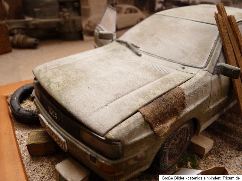 Audi Quattro Coupe Bj.1981   Scheunenfund Diorama in 118 Unrestored