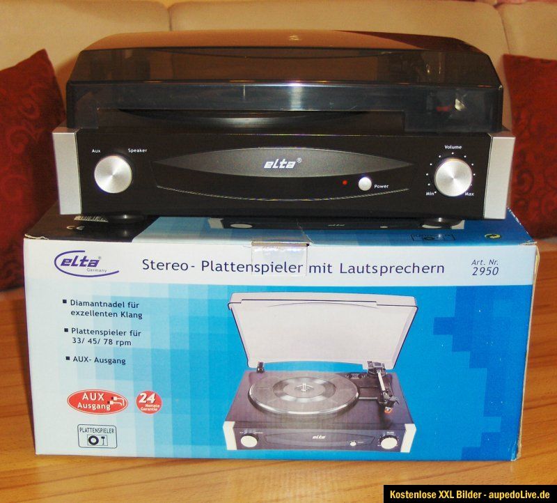 OVP Elta 2950 Stereo Plattenspieler mit Verstärker + Lautsprechern