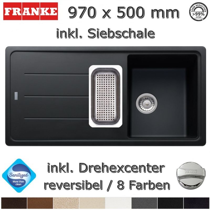 Franke Fragranit Spüle Basis BFG 651 inkl. Schale Granit Granitspüle
