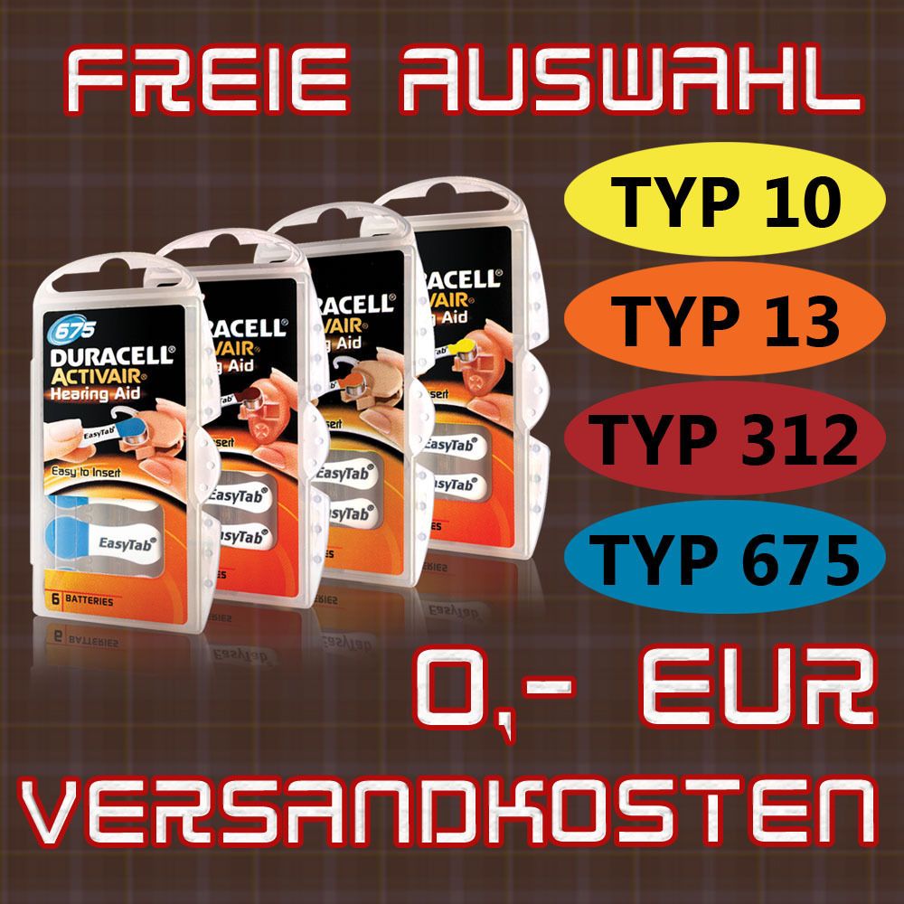 Duracell Hörgerätebatterien Typ 10 13 312 675