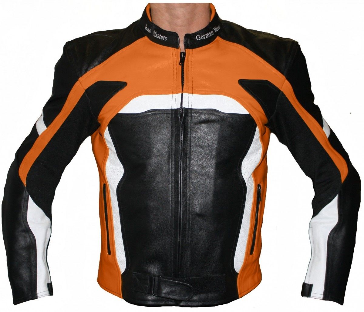 Motorrad Lederjacke Motorradjacke Kombi jacke Schwarz