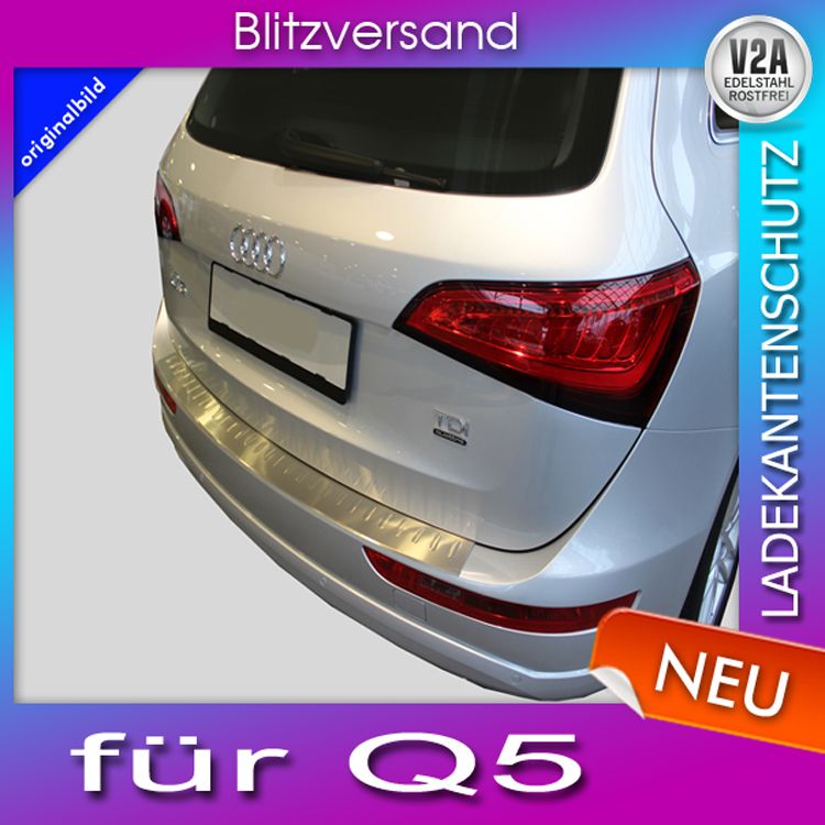 Audi Q5 ab 2008 Ladekantenschutz mit Abkantung Gebürstet Edelstahl