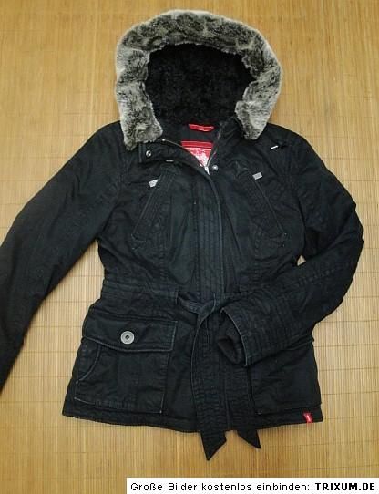 edc by Esprit gefütterter Parka, Winterjacke mit Kapuze Gr. S