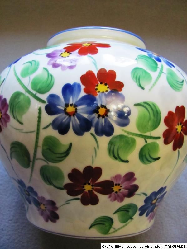 Art Deco Vase mit Blumenmotiv 20 30er Jahre Neuerer KG Oberkotzau
