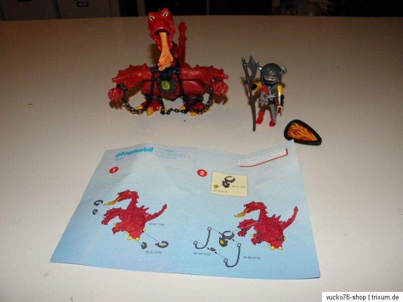 Playmobil Nr.3327   Roter Drache mit Ritter