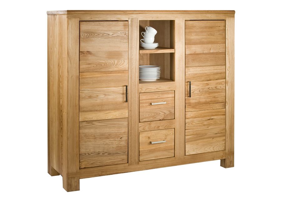 Highboard Sideboard Anrichte Kommode Damar Ulme Echtholzfurnier geölt